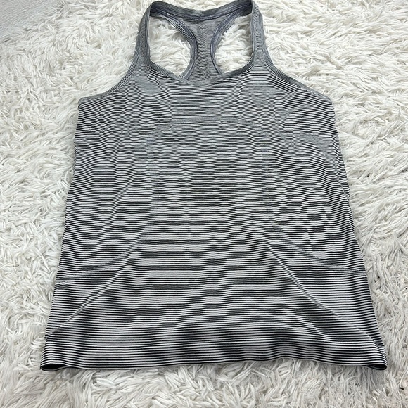 Lululemon Swiftly Tech Racerback 2.0 Tempo Stripe White / Black - Picture 1 of 4